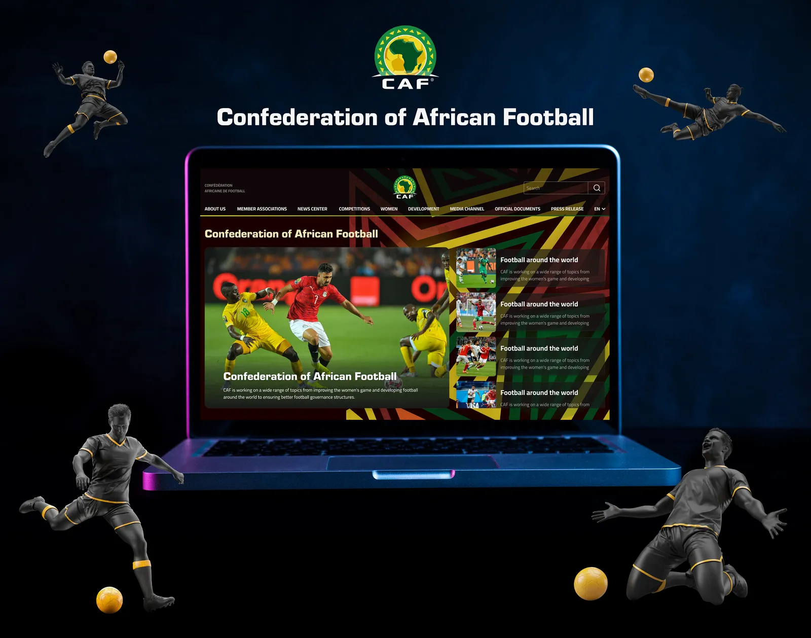 CAF: The CAF website on a laptop