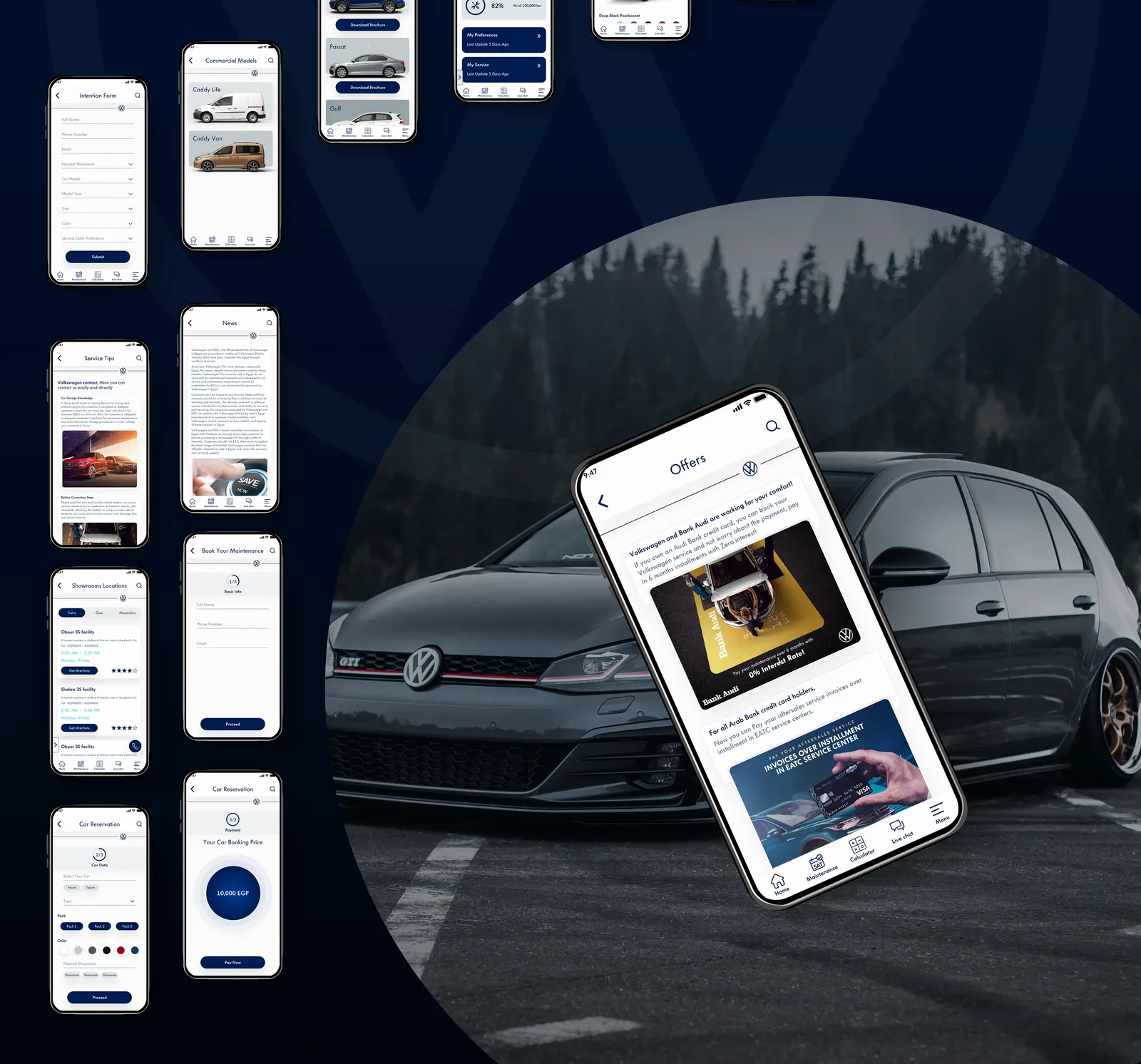 Volkswagen: More screens of the app
