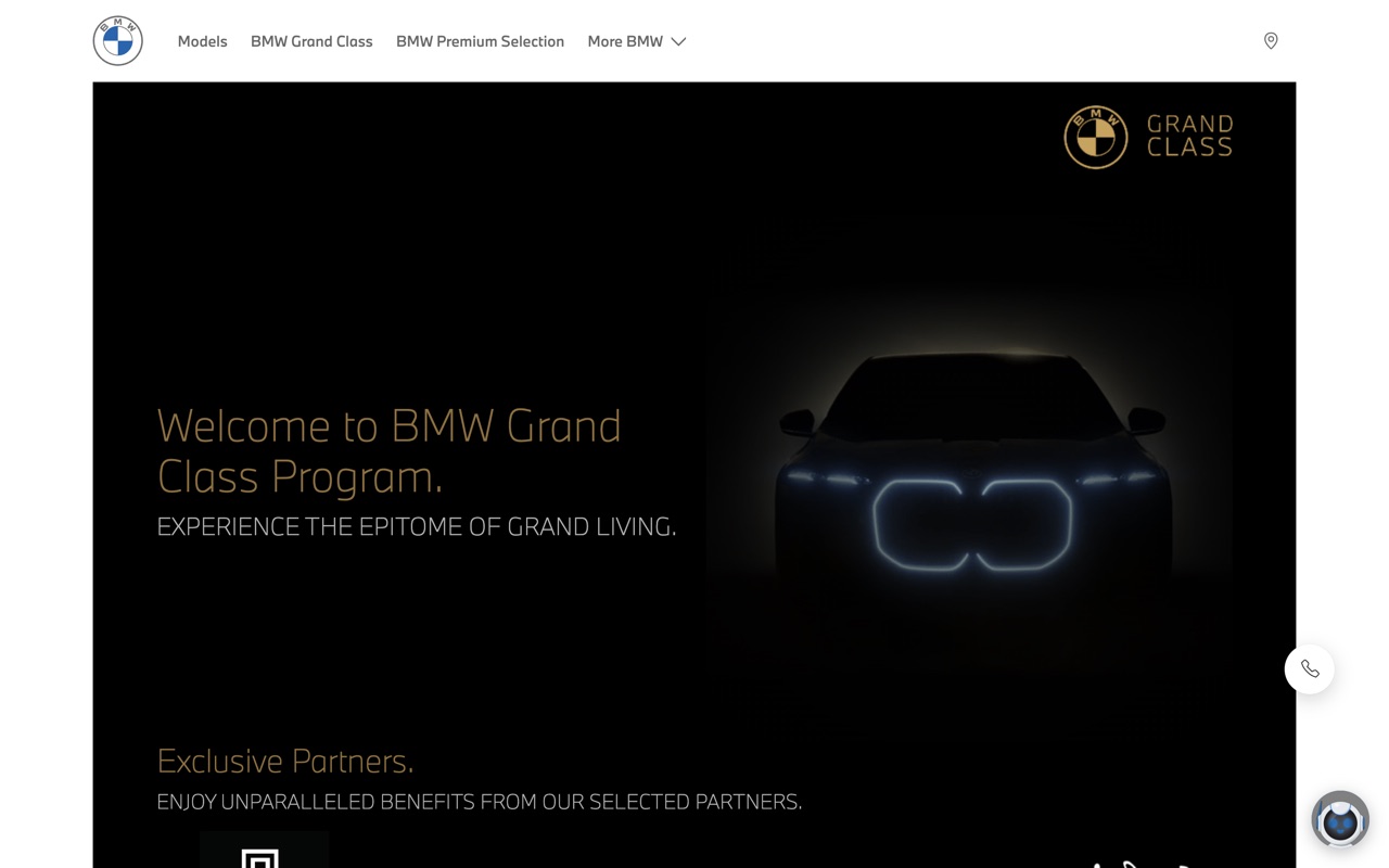 The BMW Grand Class landing page on bmw-egypt.com
