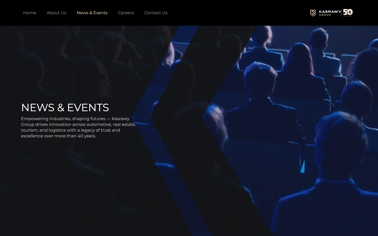 The News & Events page on a laptop