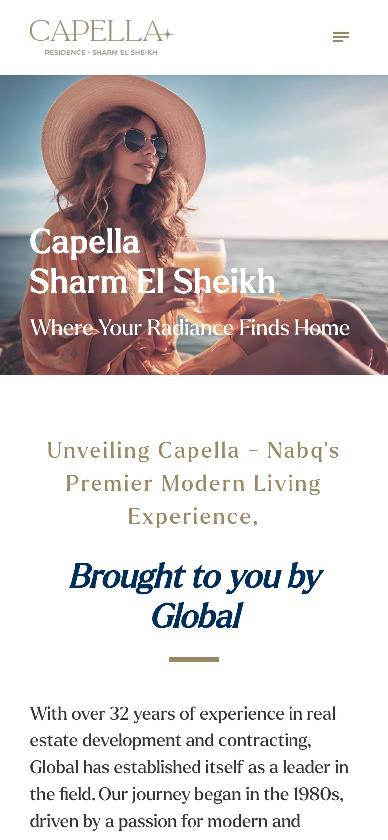 Capella Sharm El Sheikh, phone screen of the live product