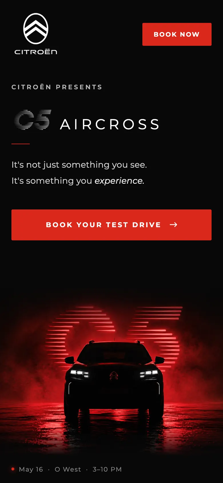 Citroën C5, phone screen of the live product