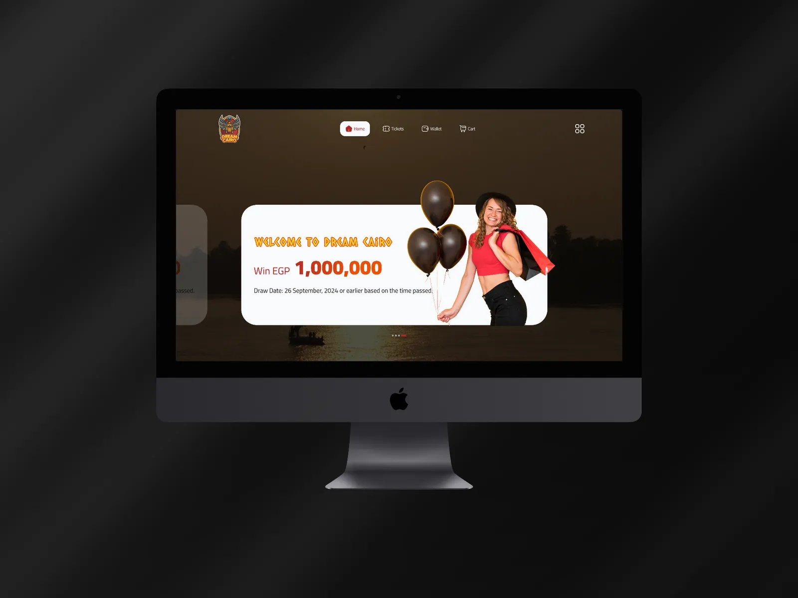 Dream Cairo, live site on a device mockup