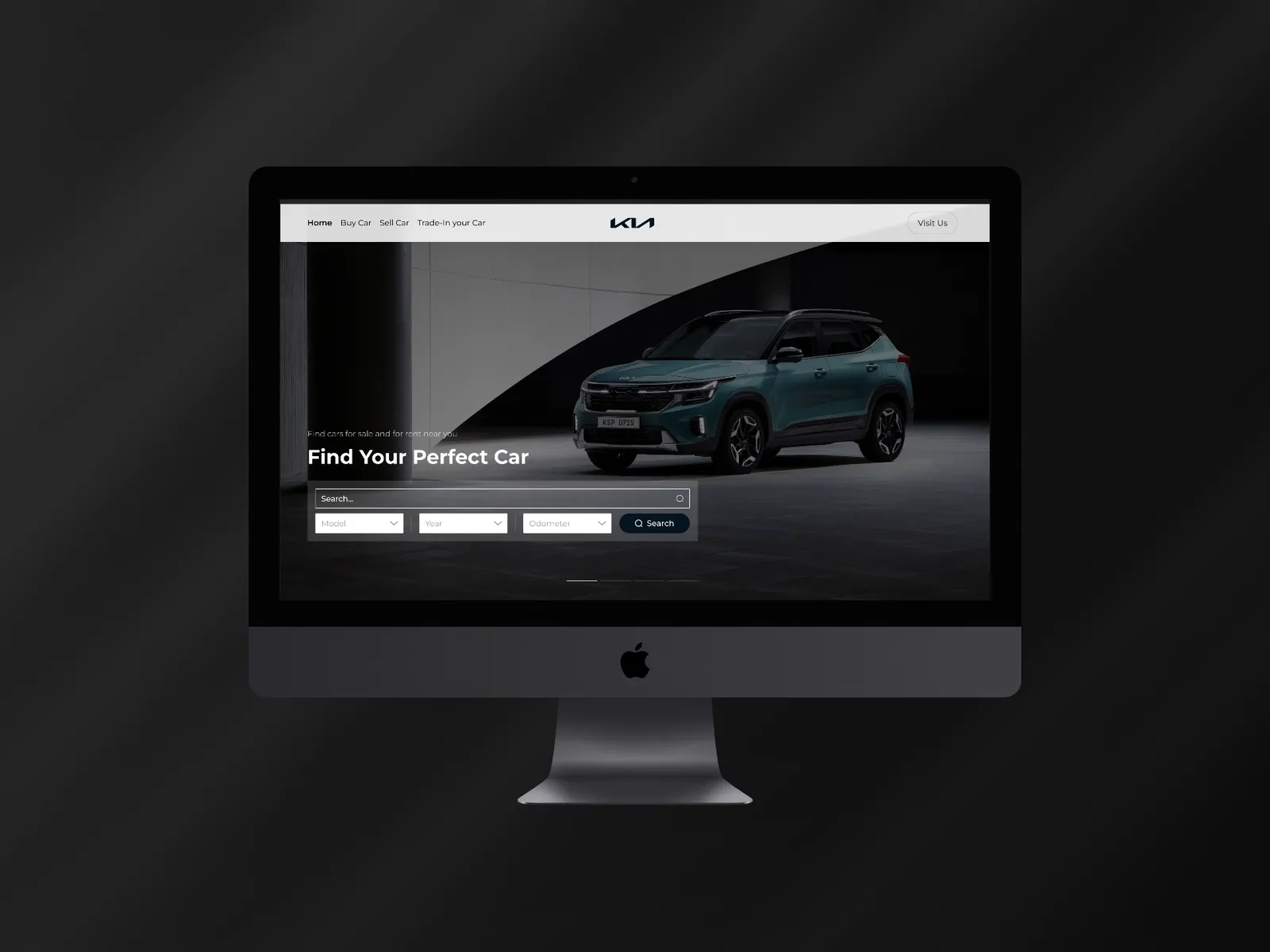 KIA, live site on a device mockup