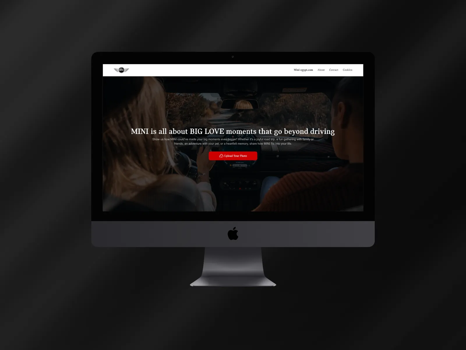 MINI, live site on a device mockup