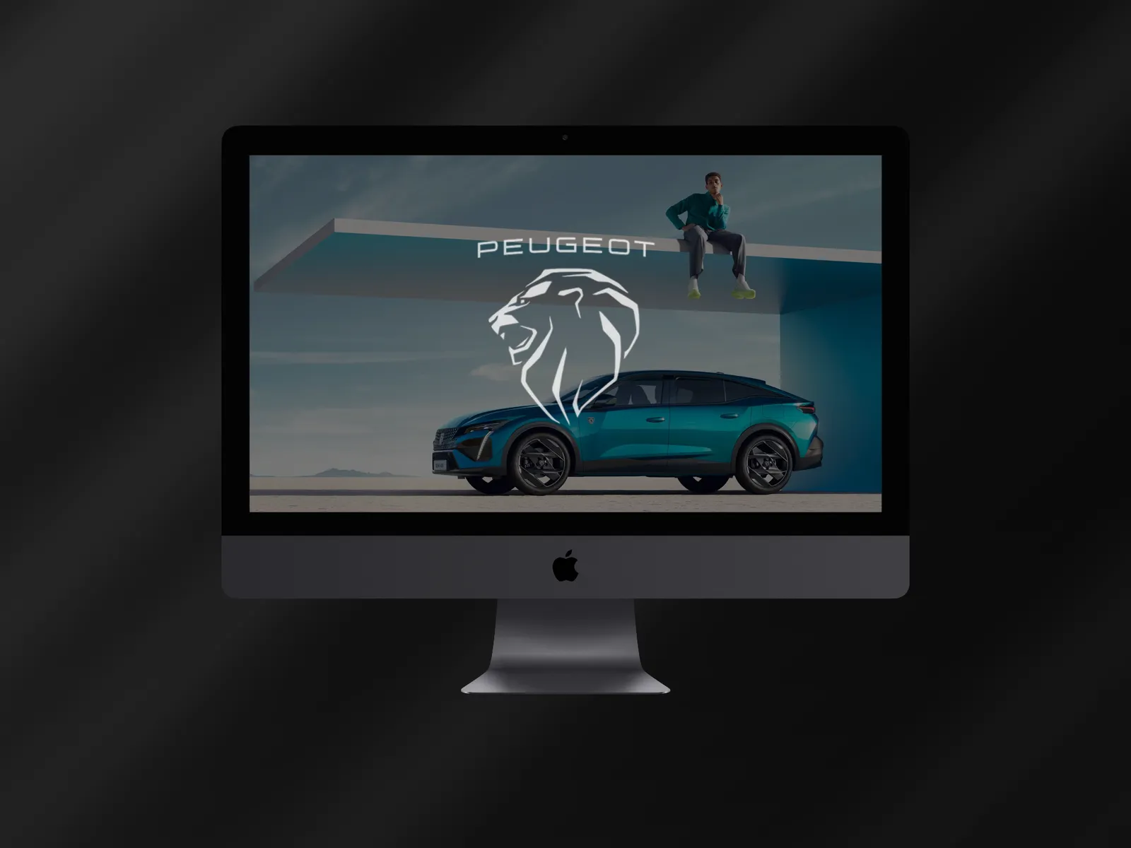 Peugeot, live site on a device mockup (view 3)