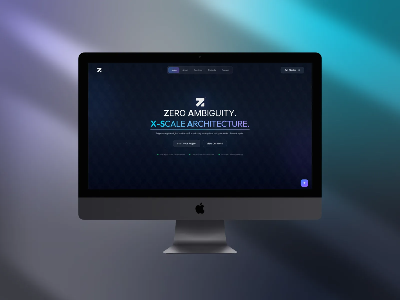 Zaxa Studio, live site on a device mockup (view 2)